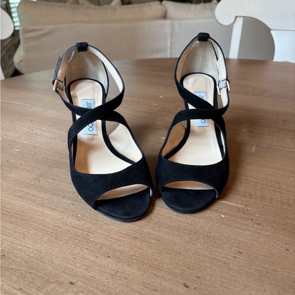 Jimmy Choo Black Suede Heels “Emily 85” -  38.5 EUR  (8 US)